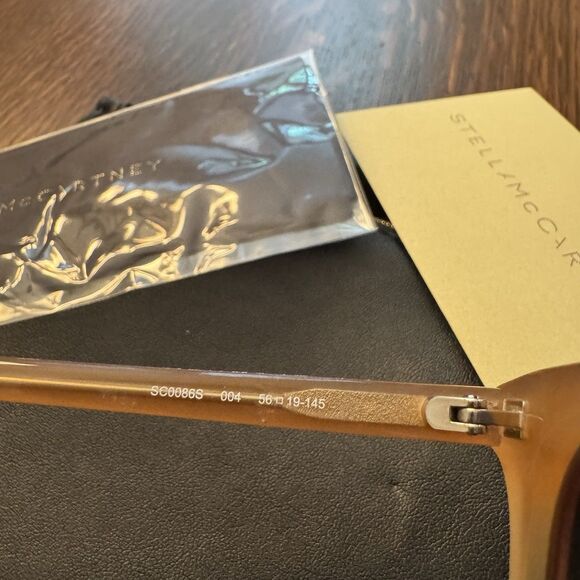 New Stella McCartney SC0086S Cat Eye Amber Sunglasses NEW - Picture 5 of 6